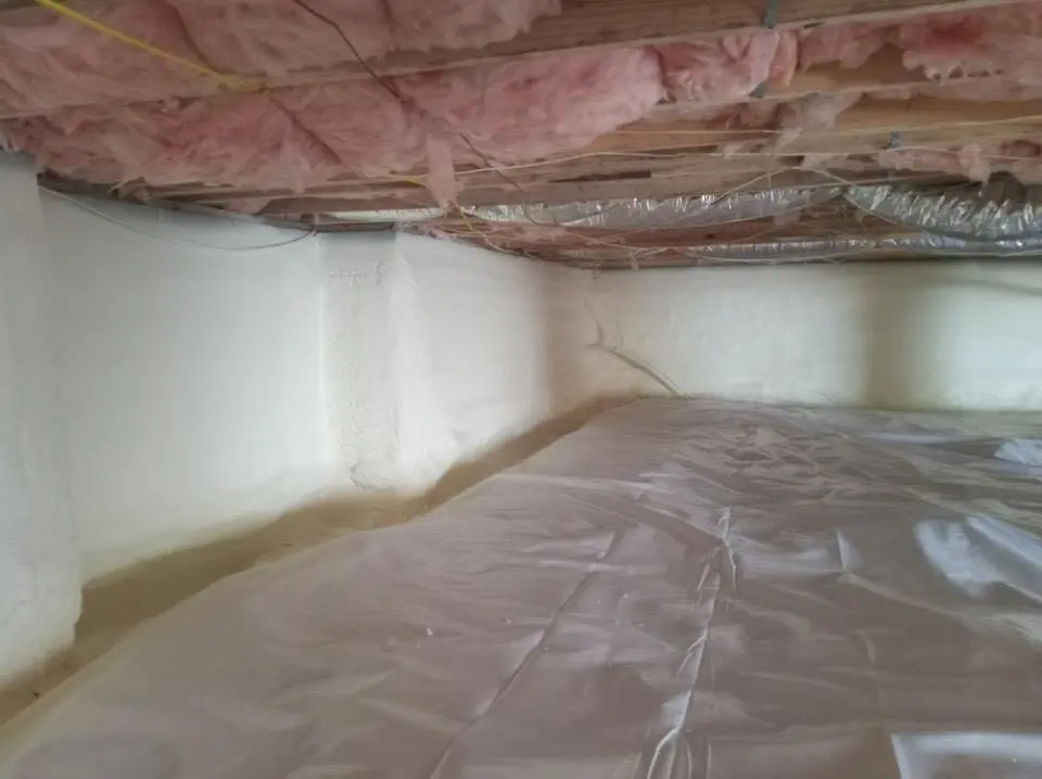 Crawl space encapsulation with closed-cell spray foam for Attic Insulation in Allamuchy